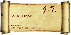 Gelb Tibor névjegykártya